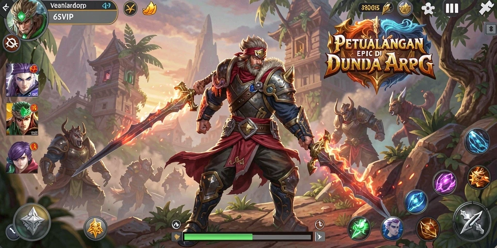 Screenshot utama 6SVIP menampilkan aksi pertarungan seru dalam dunia ARPG.