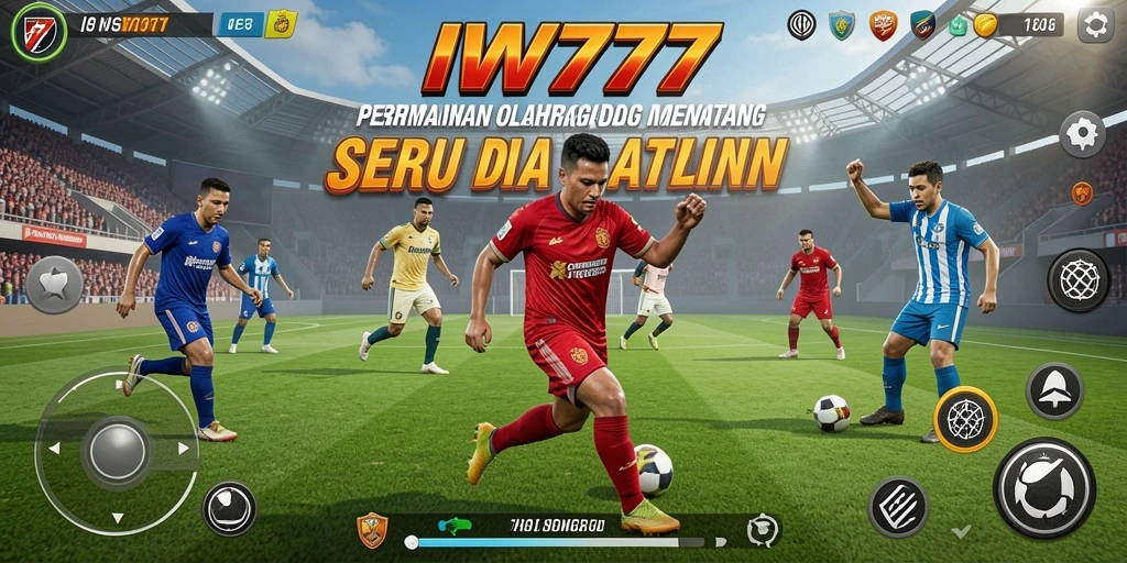 Screenshot utama IW777 menampilkan momen seru dalam pertandingan olahraga.