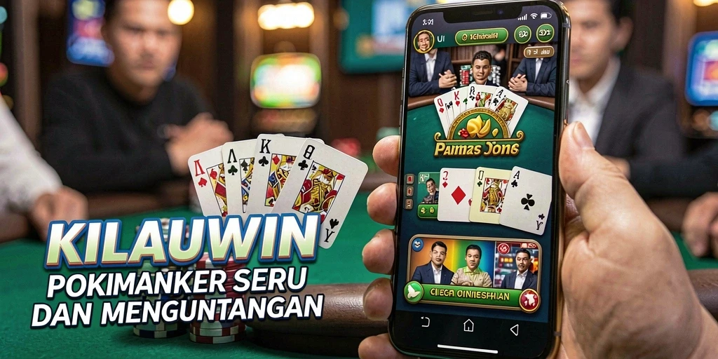 Tampilan gameplay menarik dari KILAUWIN yang menampilkan pemain di meja Poker.