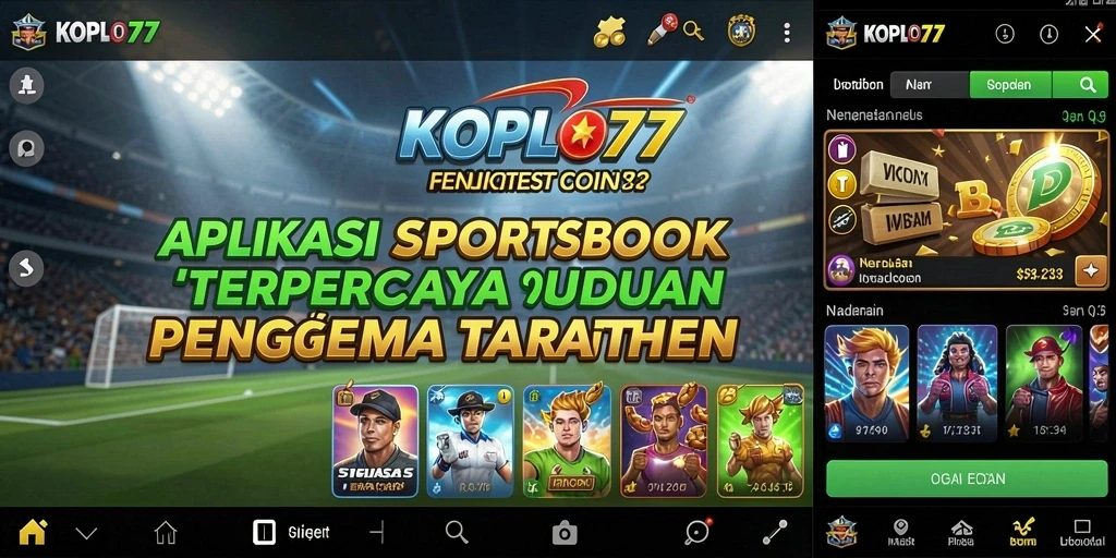 Screenshot utama KOPLO77 menampilkan tampilan antarmuka taruhan olahraga.