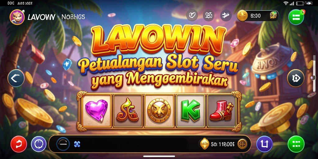Tampilan gameplay Slot LAVOWIN yang menawan dan berwarna-warni.
