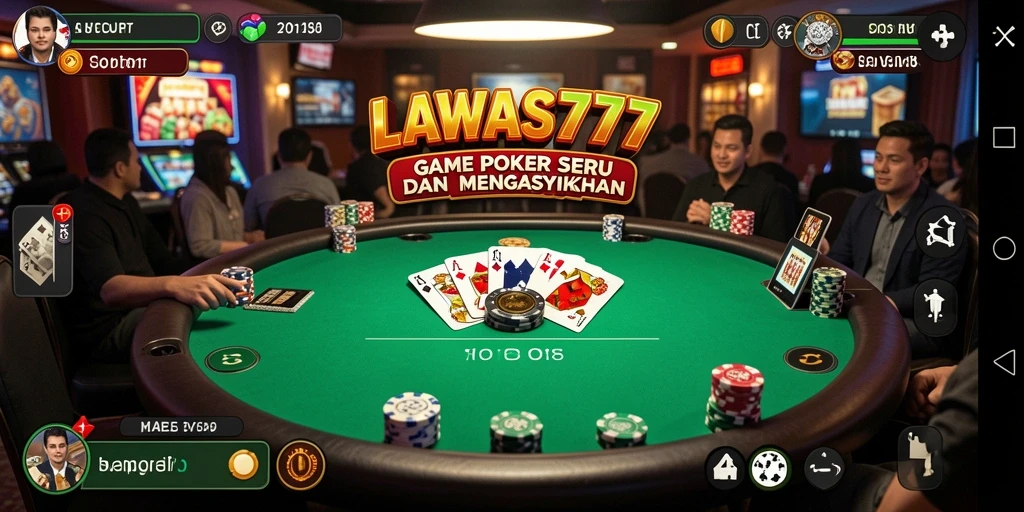 Screenshot LAWAS777 menampilkan gameplay poker yang menegangkan.