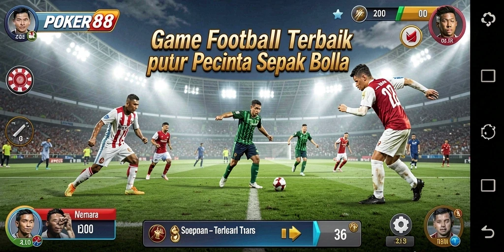Screenshot dari gameplay POKER88 yang mendebarkan dalam permainan Football.