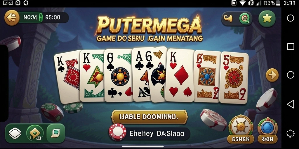 Tampilan gameplay PUTERMEGA yang menegangkan dalam permainan Domino.