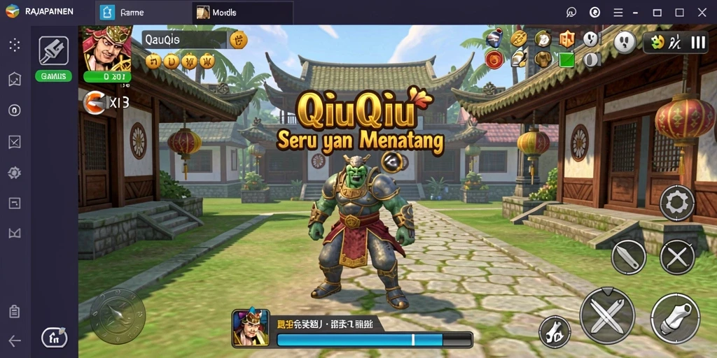Tampilan gameplay seru dari RAJAPANEN yang menunjukkan aksi QiuQiu.