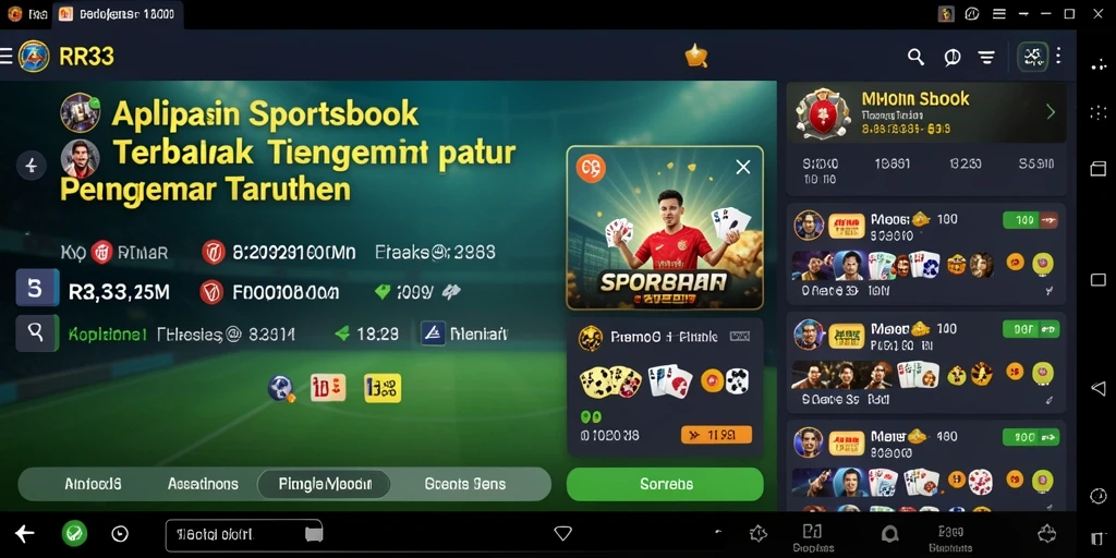 Tampilan gameplay Sportsbook menarik di aplikasi RR33.